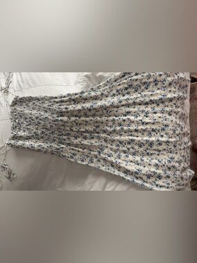 Reformation white with blue flower sundress. Small